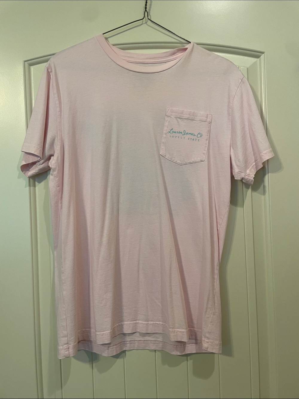 Lauren James Pale Pink Short Sleeve Pocket Tee